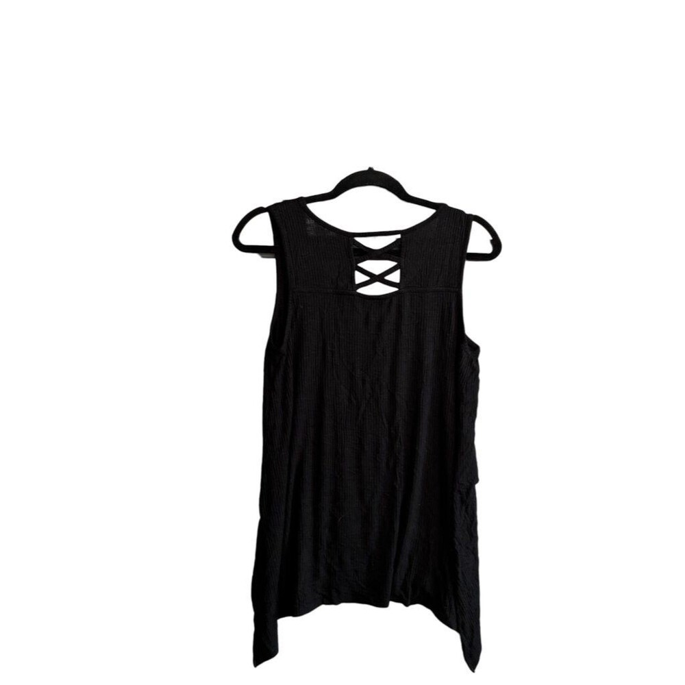 Faded Glory Black Sleeveless Tank Top with Crisscross Back Detail - Picture 3 of 3